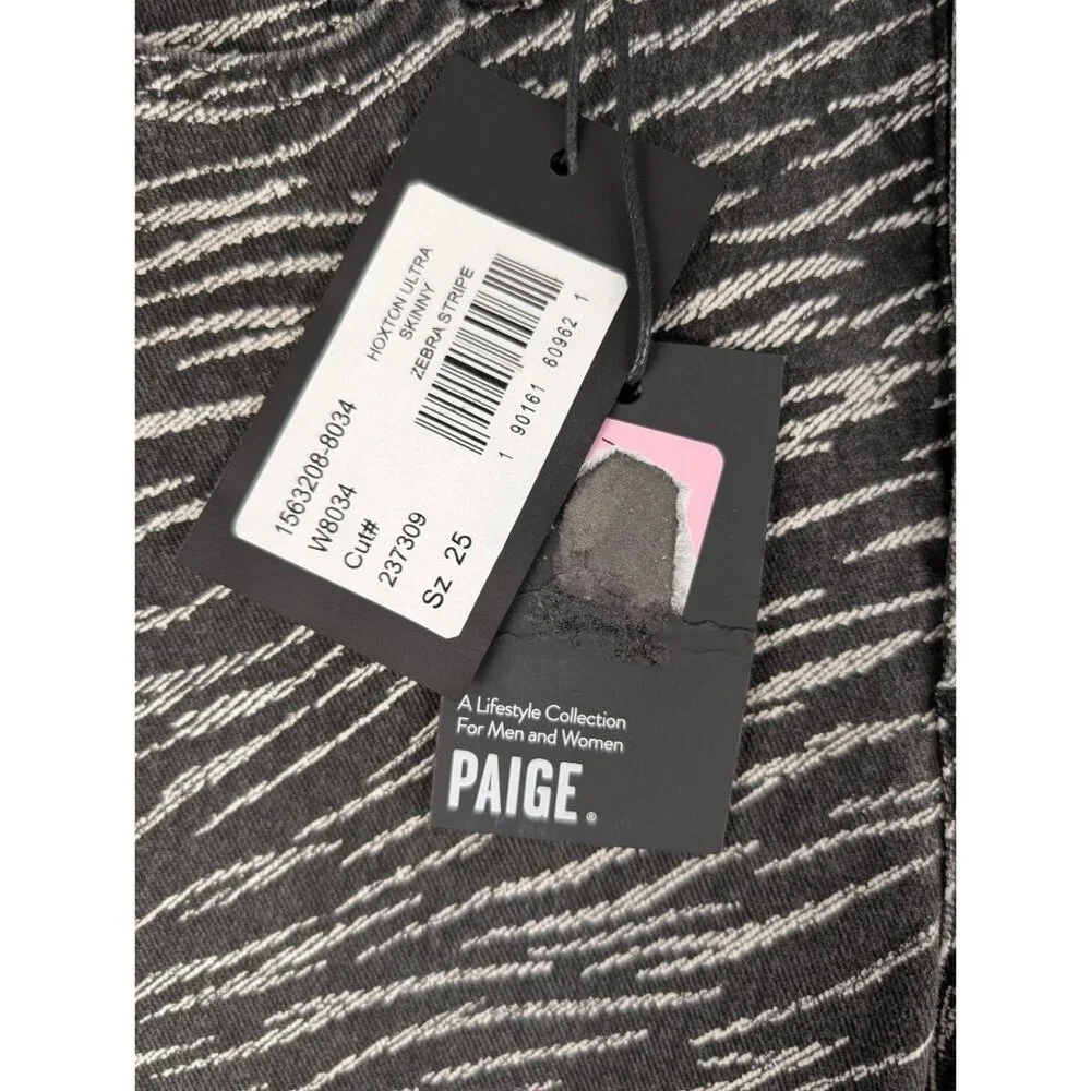 New Paige Jeans Womens‎ Size 25 Hoxton Ultra Skinny Black & White Zebra Print